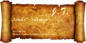 Jakó Talabor névjegykártya
